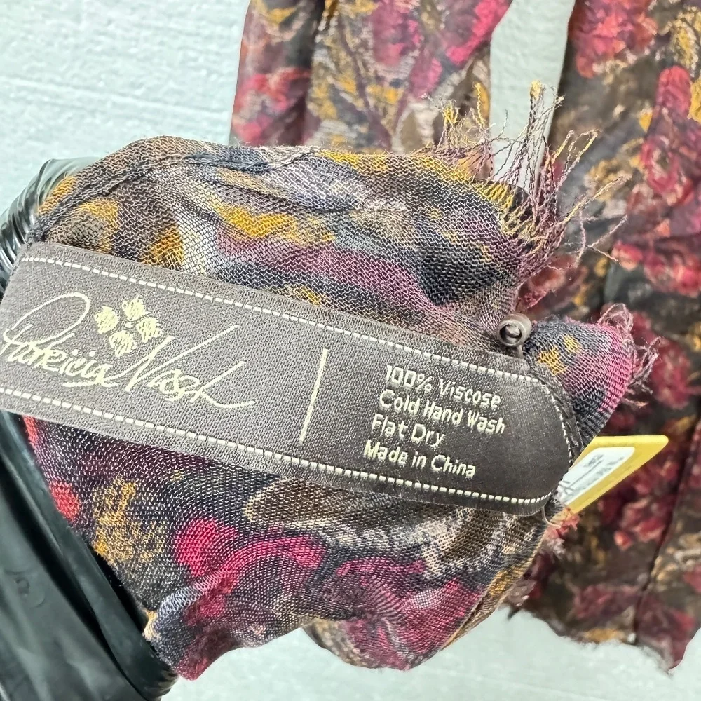 Patricia Nash Floral Paisley Women's Scarf Boho Casual Lightweight Shawl Brown